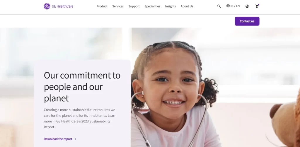 GE Healthcare homepage
