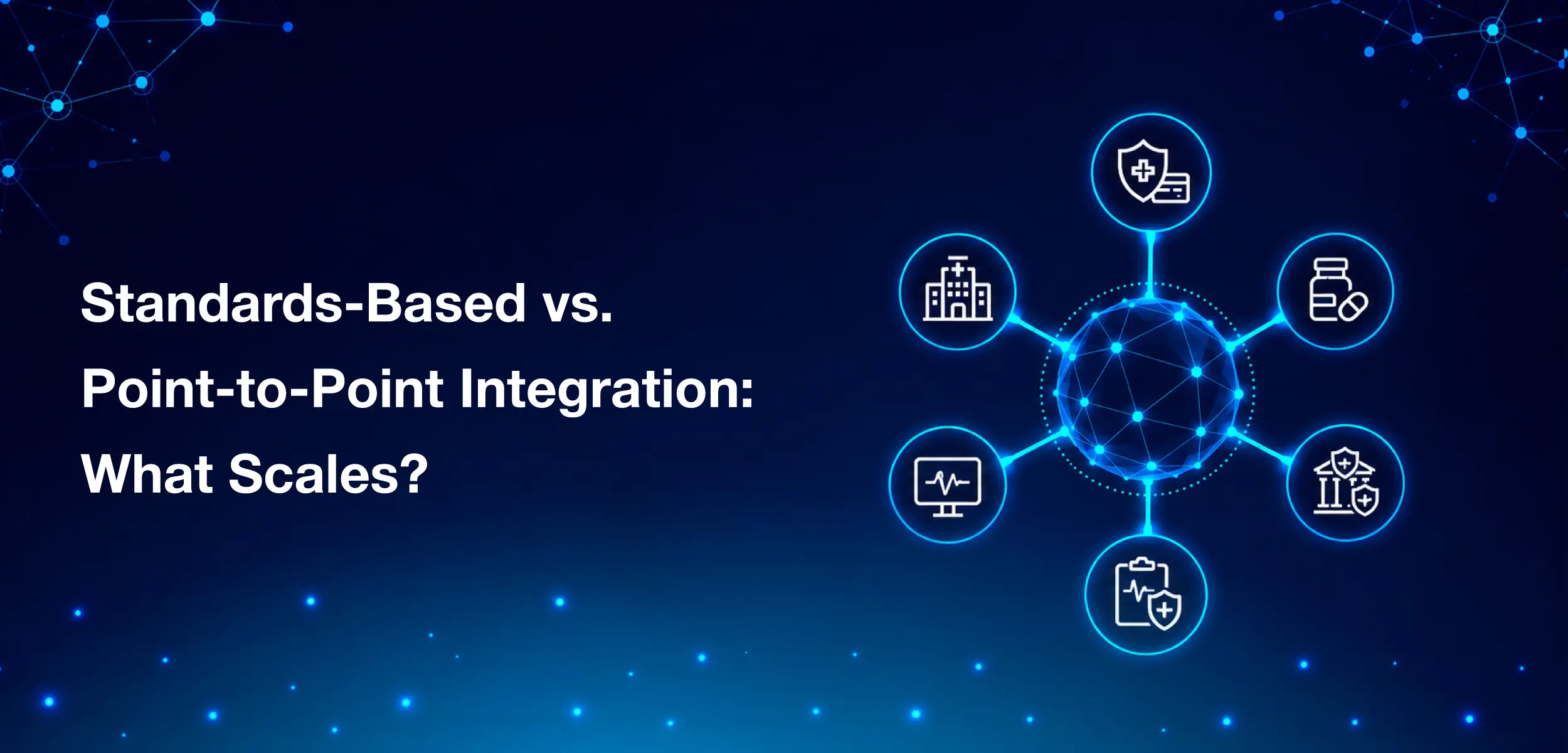 Standards-based versus point-to-point healthcare integration banner for payer technology decision-makers